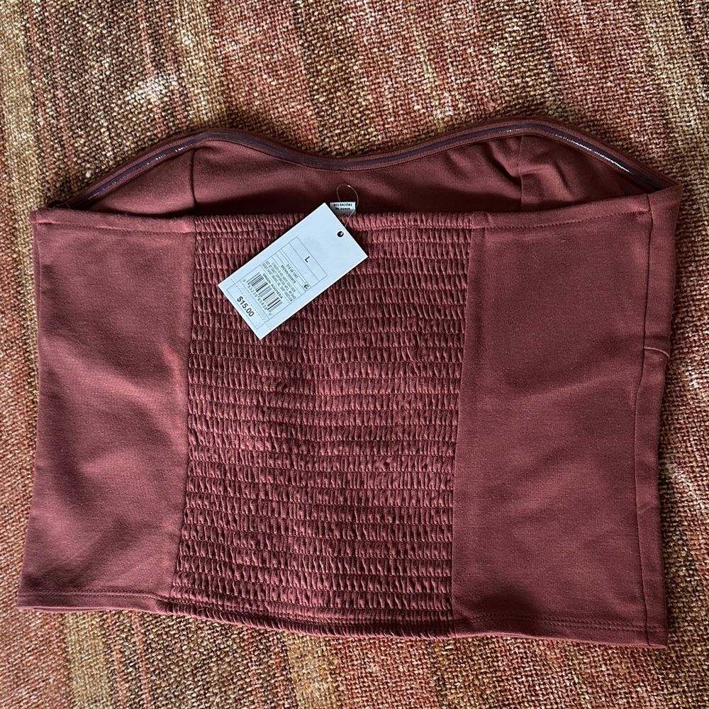 Brown Strapless Top - Picture 2 of 4